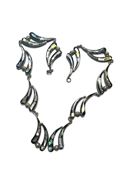 Vintage Double Sided Resin + Abalone Bib Necklace Selected by Lux Revival