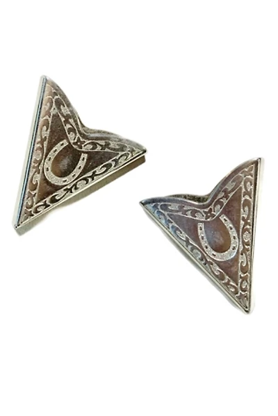 Vintage 1980s Horseshoe Shirt Collar Tips Selected by Lux Revival