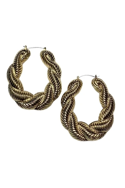 Vintage XL Twisted Rope Puffy Hoop Earrings Selected by Lux Revival