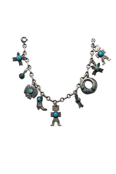 Vintage Sterling + Gemstone Southwestern Charm Bracelet Selected by Lux Revival