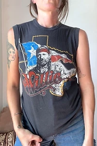 1984 Willie Nelson Sleeveless Tour Tee Selected by Cherry
