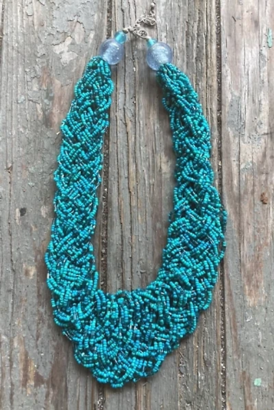 Vintage 1990s Blue Beaded Necklace Selected by Cherry