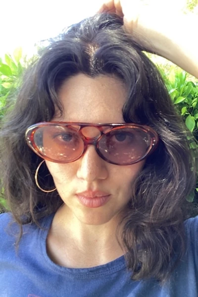 Vintage 1970s Amber Oval Sunglasses Selected by Cherry
