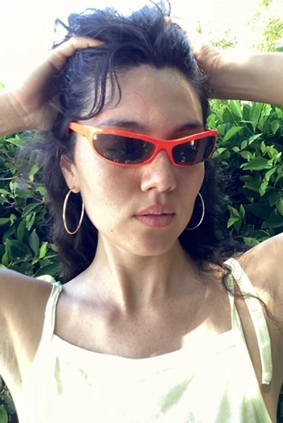 Vintage 1960s Orange Wrap Around Sunglasses Selected by Cherry