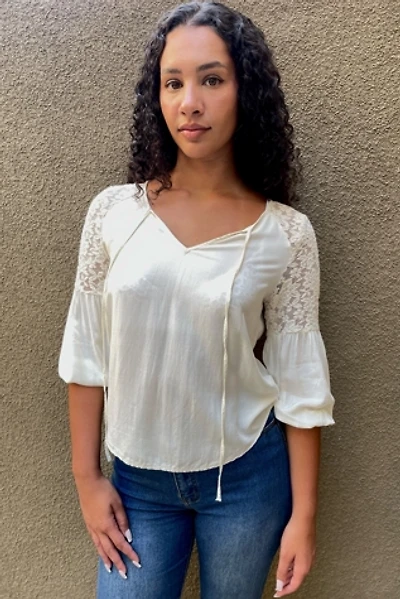 Vintage Ivory Blouse With Lace Selected By Ankh By Racquel