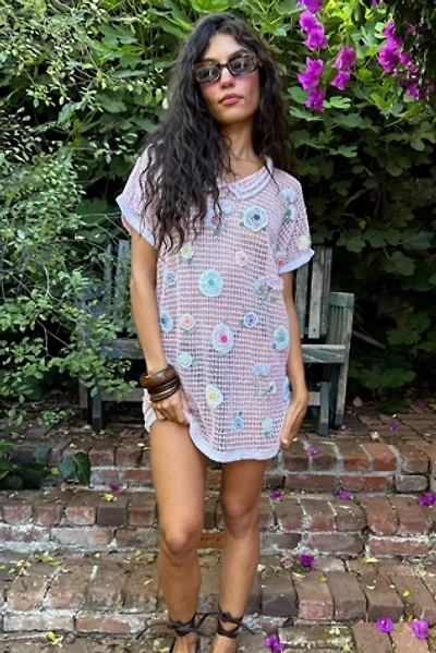 Cotton 1980s Rosette Mini Dress Selected by Madly Vintage