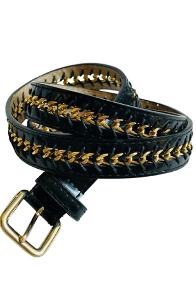Vintage Gold Chain Black Belt Selected by FernMercantile
