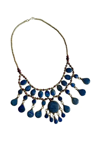 Vintage Lapis Bib Necklace Selected by FernMercantile