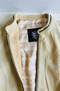 Thomas Wylde Studded Leather Ivory Jacket Selected by FernMercantile