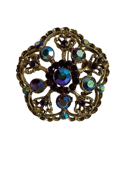 Vintage Weiss Red Iridescent Rhinestone Pin Selected by FernMercantile