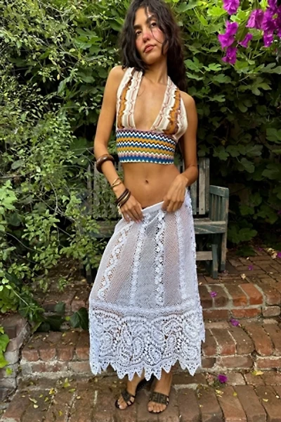 Crochet Lace A Line Midi Skirt Selected by Madly Vintage