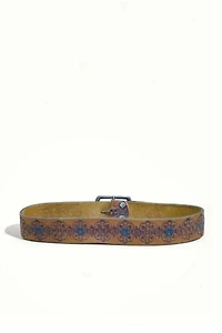 1970's Tooled and Painted Leather Belt Selected by Garbage Soup