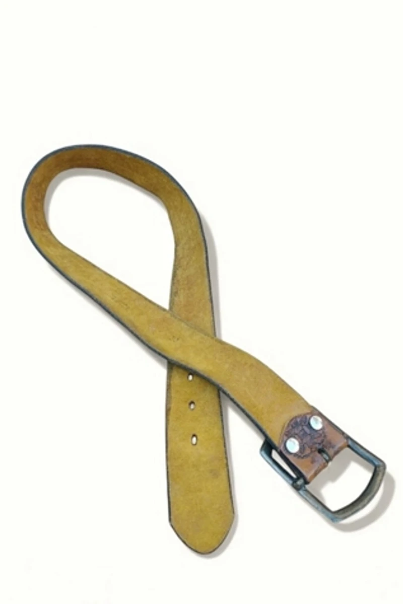 1970's Tooled and Painted Leather Belt Selected by Garbage Soup