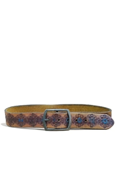 1970's Tooled and Painted Leather Belt Selected by Garbage Soup