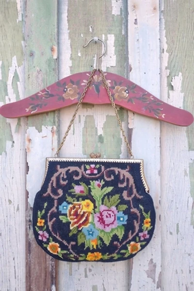 Vintage Floral Needlepoint Bag Selected by Garbage Soup