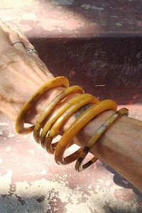 1940's Marbled Bakelite Bracelets Selected by Garbage Soup