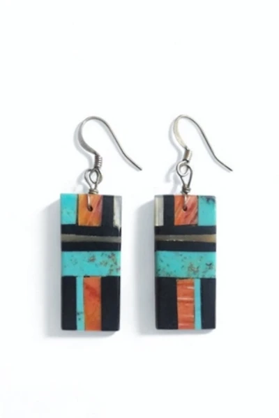 Vintage Turquoise Mosaic Earrings Selected by Garbage Soup