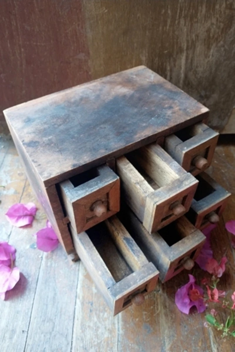 Carved Wooden Trinket Chest Selected by Garbage Soup