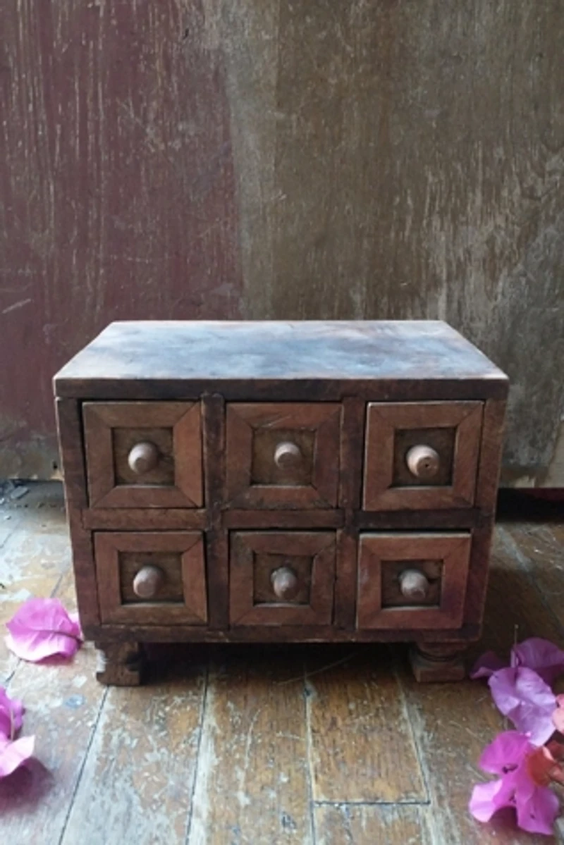 Carved Wooden Trinket Chest Selected by Garbage Soup