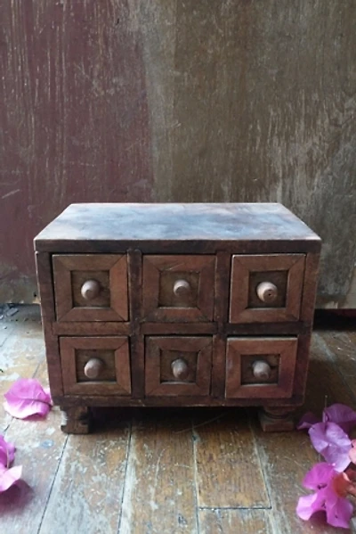 Carved Wooden Trinket Chest Selected by Garbage Soup