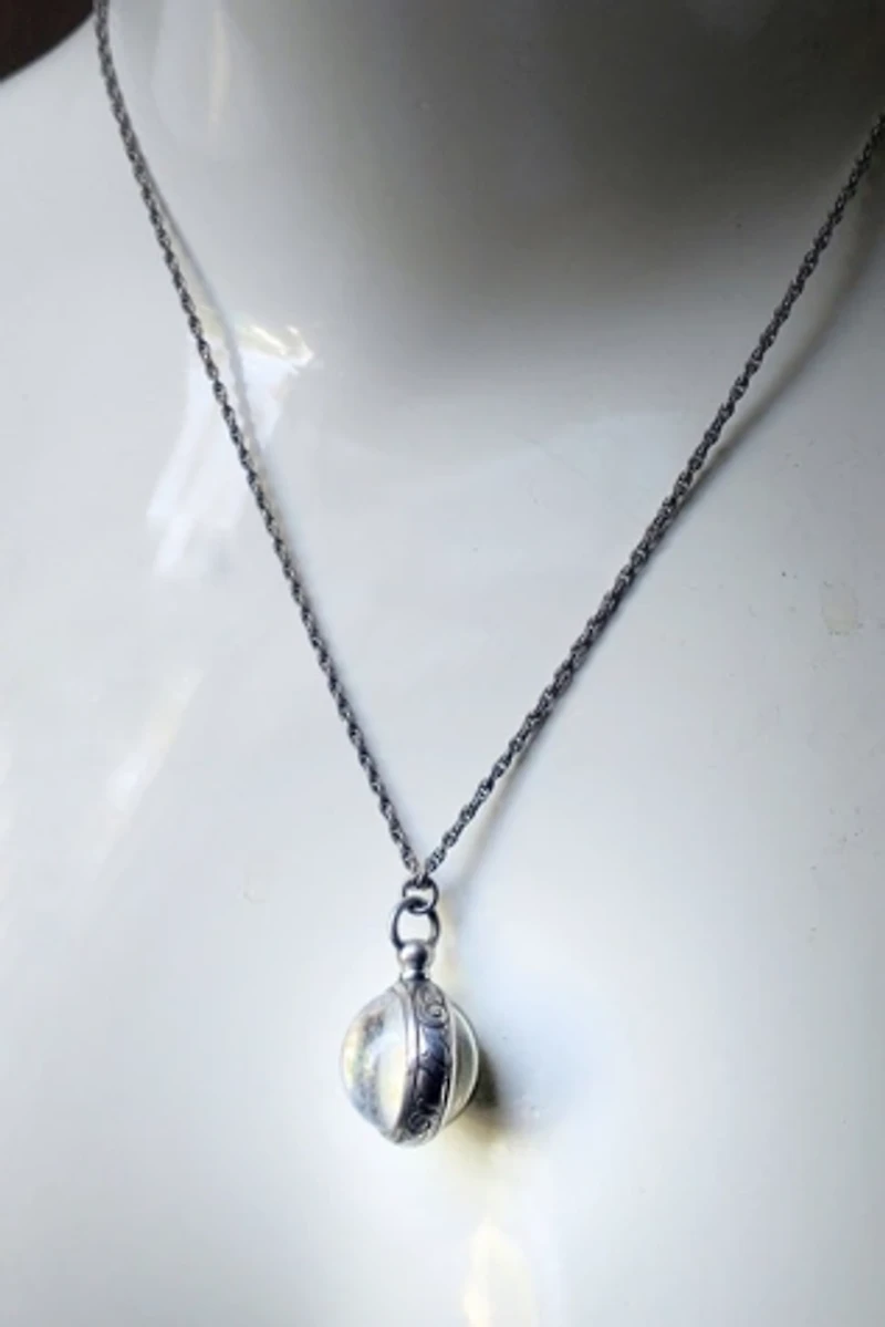 Antique Lucite Photo Orb Necklace Selected by Garbage Soup