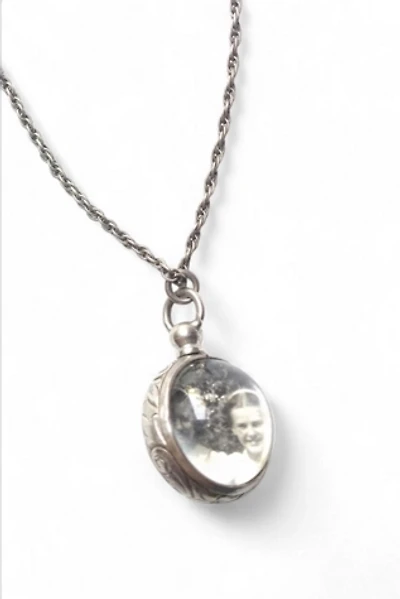 Antique Lucite Photo Orb Necklace Selected by Garbage Soup