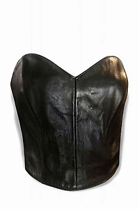 Michael Hoban 1980's Leather Bustier Selected by Garbage Soup