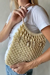 Beaded Macrame Bag Selected by Wax Plant