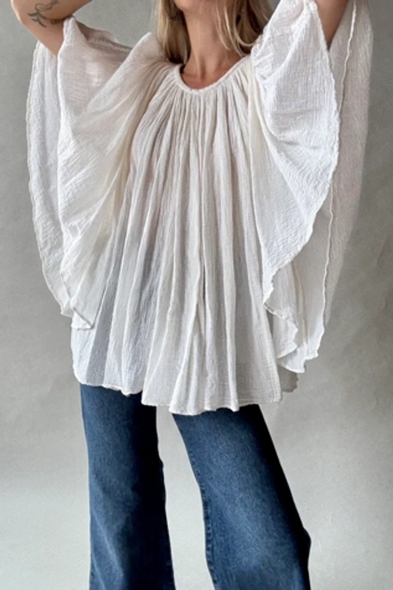 Gauze Angel Wing Blouse Selected by Wax Plant