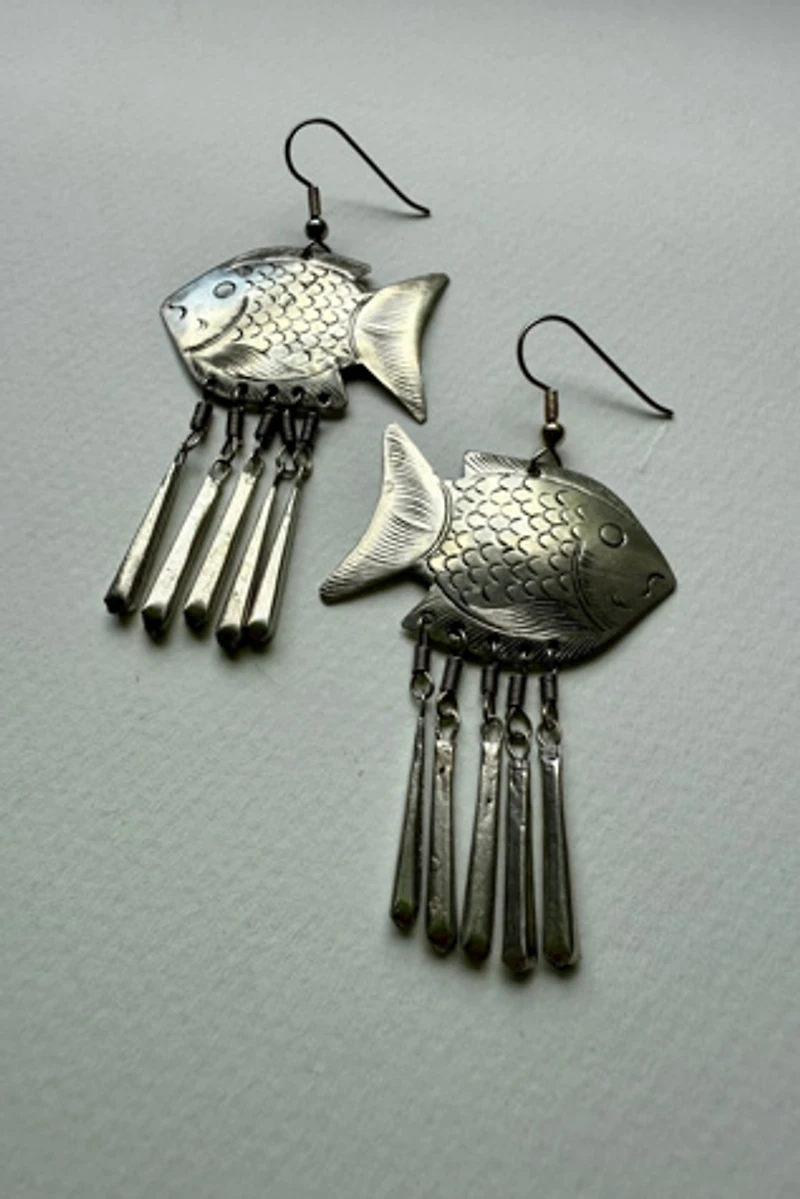 Sterling Silver Fish Earrings Selected by Wax Plant