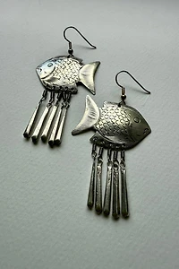 Sterling Silver Fish Earrings Selected by Wax Plant
