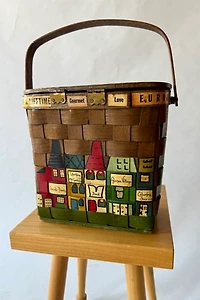 60's Painted Basket Purse Selected by Wax Plant