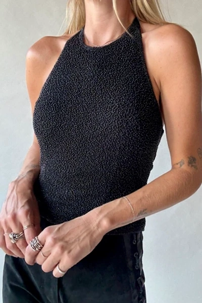 Black Beaded Halter Top Selected by Wax Plant
