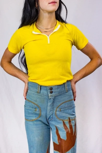 Vintage 70s Grant's Yellow Zip Top Selected by Black Shag Vintage