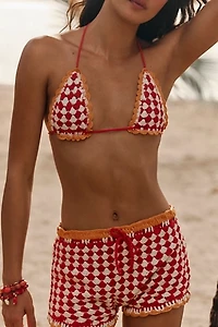 It's Now Cool The Printed Crochet Boyshort Bikini Bottoms
