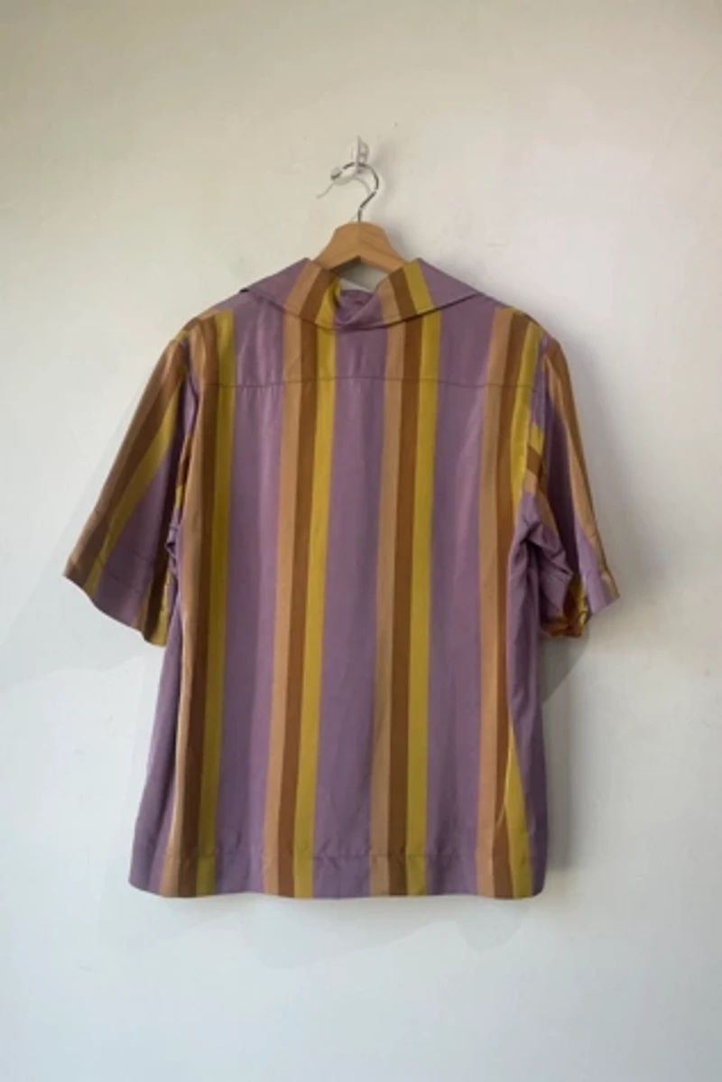 Dries van Noten Lavender Yellow Striped Shirt Selected by The Curatorial Dept.