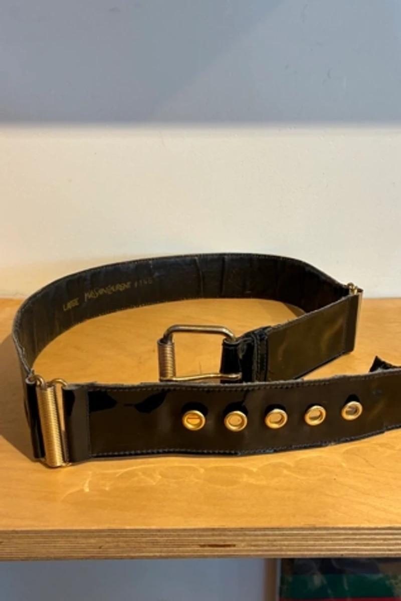 Yves Saint Laurent Black Patent Leather Belt Selected by The Curatorial Dept.