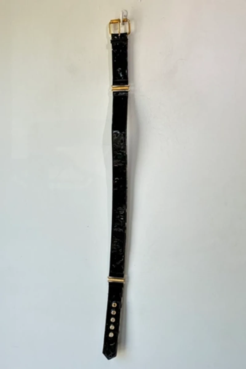 Yves Saint Laurent Black Patent Leather Belt Selected by The Curatorial Dept.