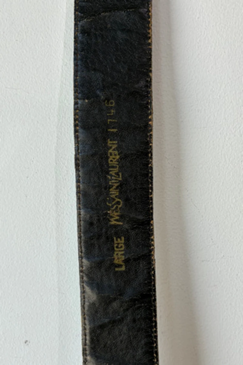 Yves Saint Laurent Black Patent Leather Belt Selected by The Curatorial Dept.