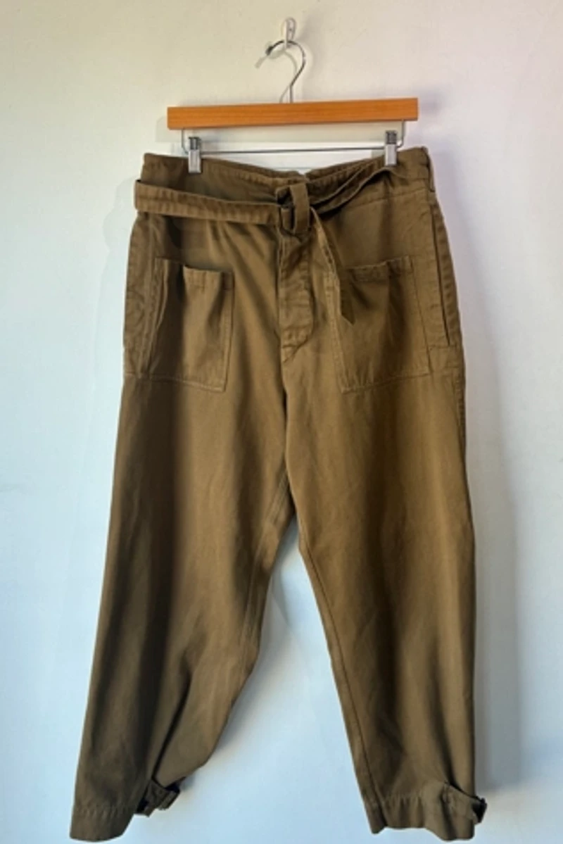 Isabel Marant Olive Belted Pants Selected by The Curatorial Dept.
