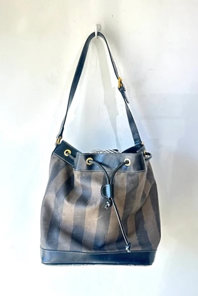 Vintage Fendi Wide Striped Bucket Bag Selected by The Curatorial Dept.