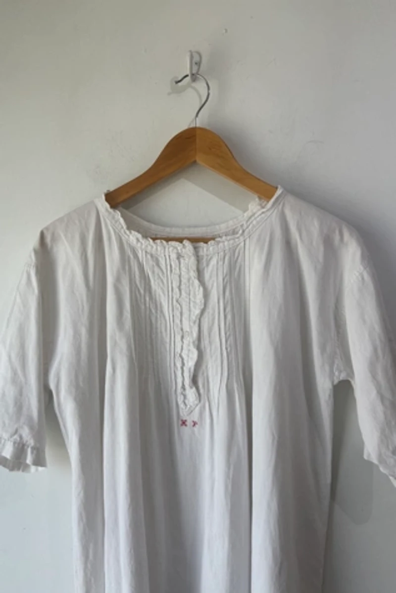 Victorian Nightgown Dress Initials HF Selected by The Curatorial Dept.