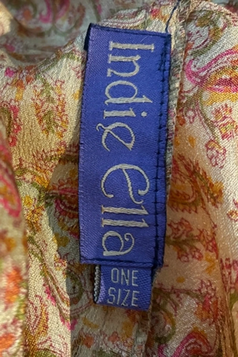 Indie Ella Red Gold Paisley Silk Caftan Selected by The Curatorial Dept.