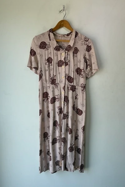 Vintage 1940s Pink Linen Easter Dress Selected by The Curatorial Dept.