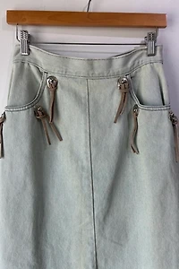 Good Light Wash Denim Western Skirt Selected by The Curatorial Dept.