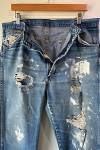 Wrangler Distressed and Paint Splattered Jeans Selected by The Curatorial Dept.