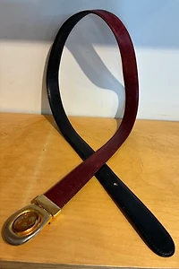 Gucci Black and Cognac Swivel Logo Buckle Belt Selected by The Curatorial Dept.