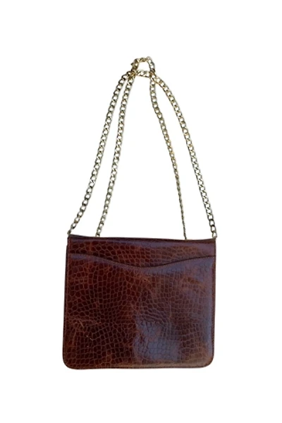 Vintage Crocodile Embossed Leather Chain Strap Bag Selected by SharpLilTeeth