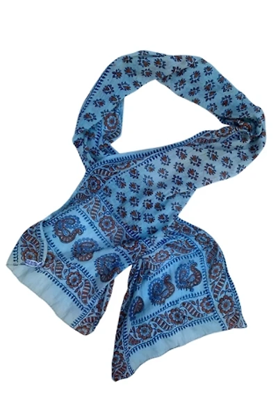 Vintage 1960s Block Print Gauze Scarf Selected by SharpLilTeeth