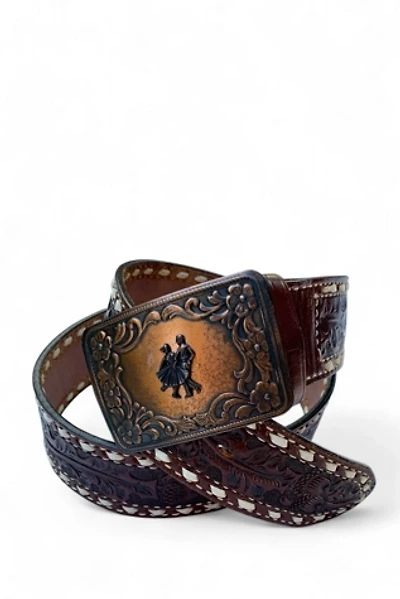 Vintage Tony Lama Tooled Leather Belt Selected by SharpLilTeeth